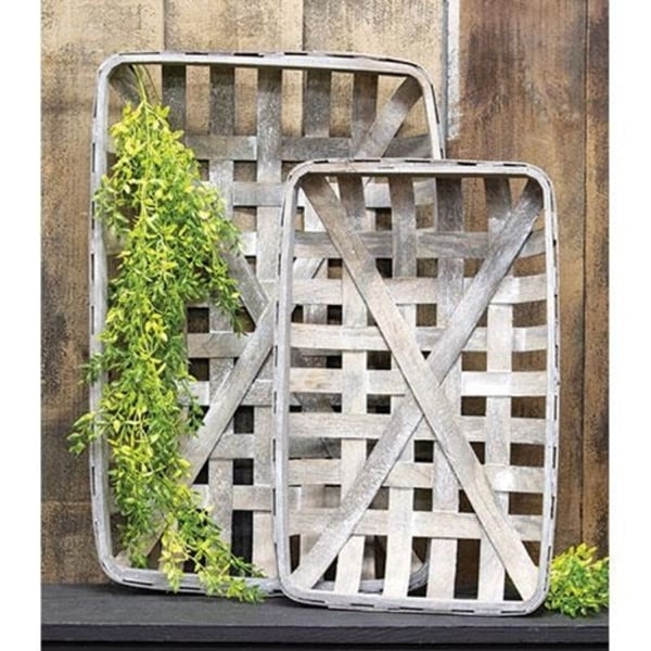 2 Set Gray Rectangle Tobacco Baskets On Sale Bed Bath Beyond