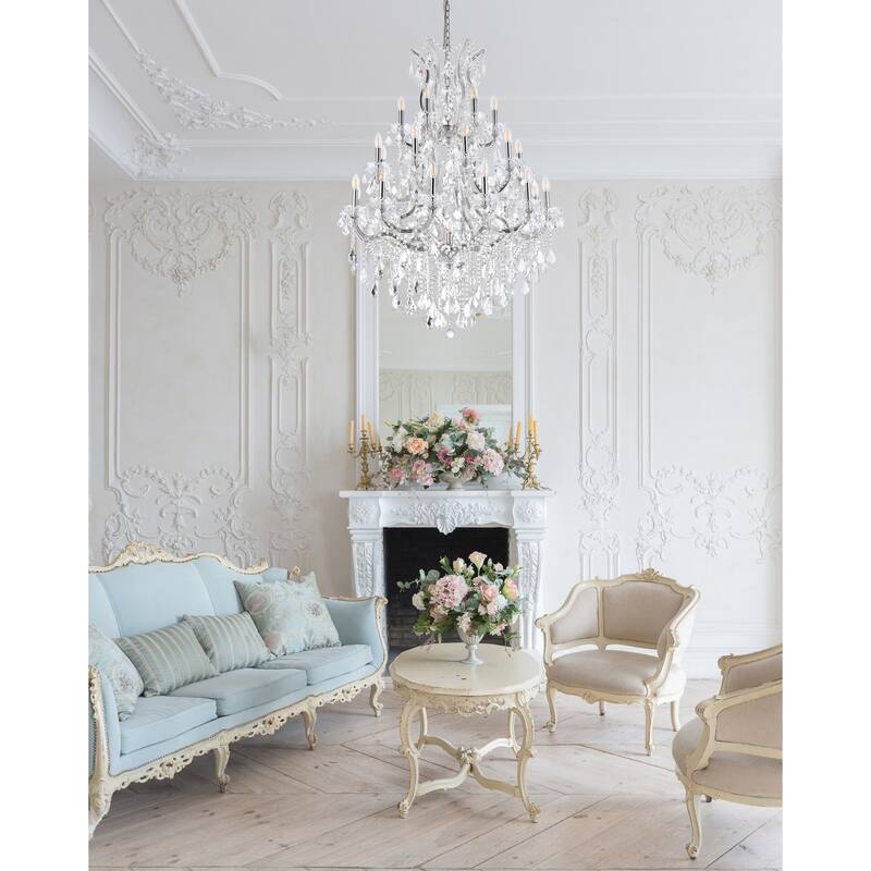 Elegant Lighting 2800D38/RC Maria Theresa 28 Light 38" Wide Crystal