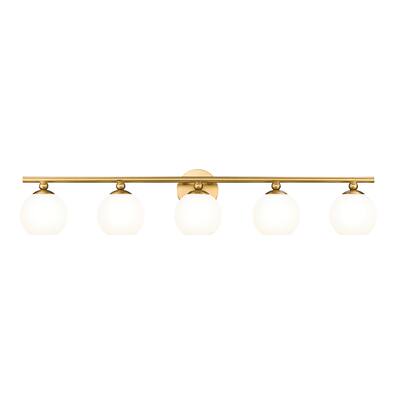Neoma by Z-Lite 5 Light Vanity in Modern Gold