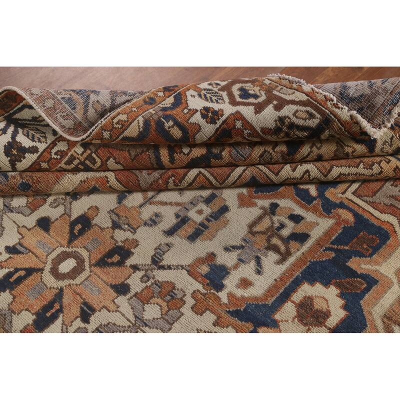 Orange Bakhtiari Persian Vintage Area Rug Handmade Wool Carpet - 7'0"x 10'4"