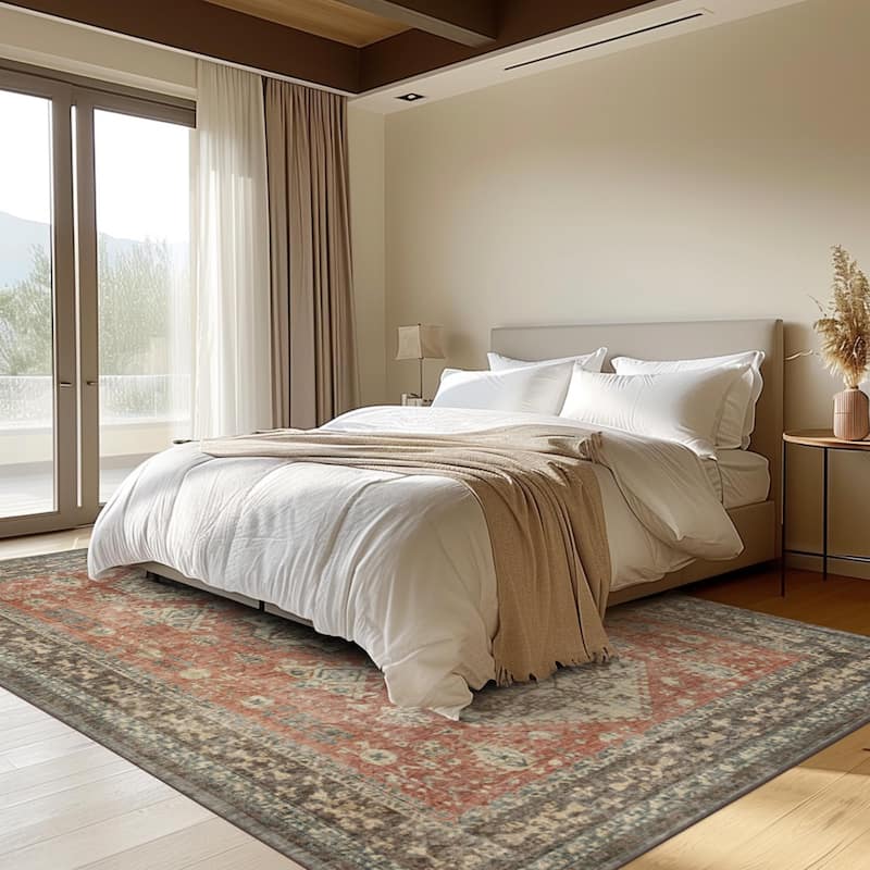 Mcow EverEase Collection Low Pile Machine Washable Non-Slip Area Rug - 8'X10'