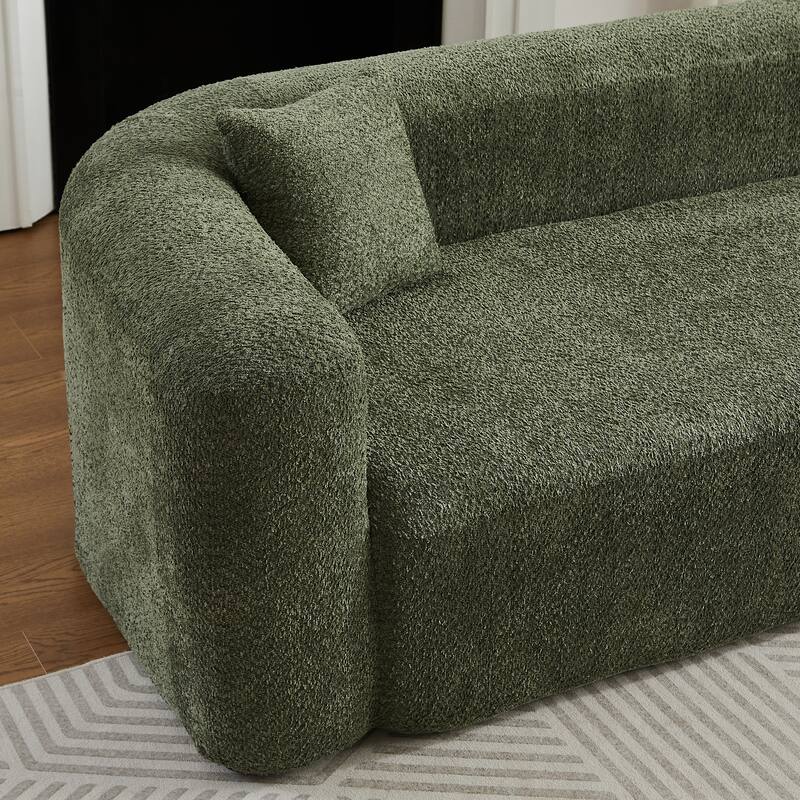 L-Shaped Modular Sectional Sofa, Comfy Chenille Boneless Cloud Couch, Corner Deep Seat Sofa with 2 Throw Pillows