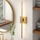 preview thumbnail 114 of 119, 1-Light Black/ Gold/ Nickel Modern Long Linear Strip Wall Sconce Dimmable LED Bathroom Vanity Light