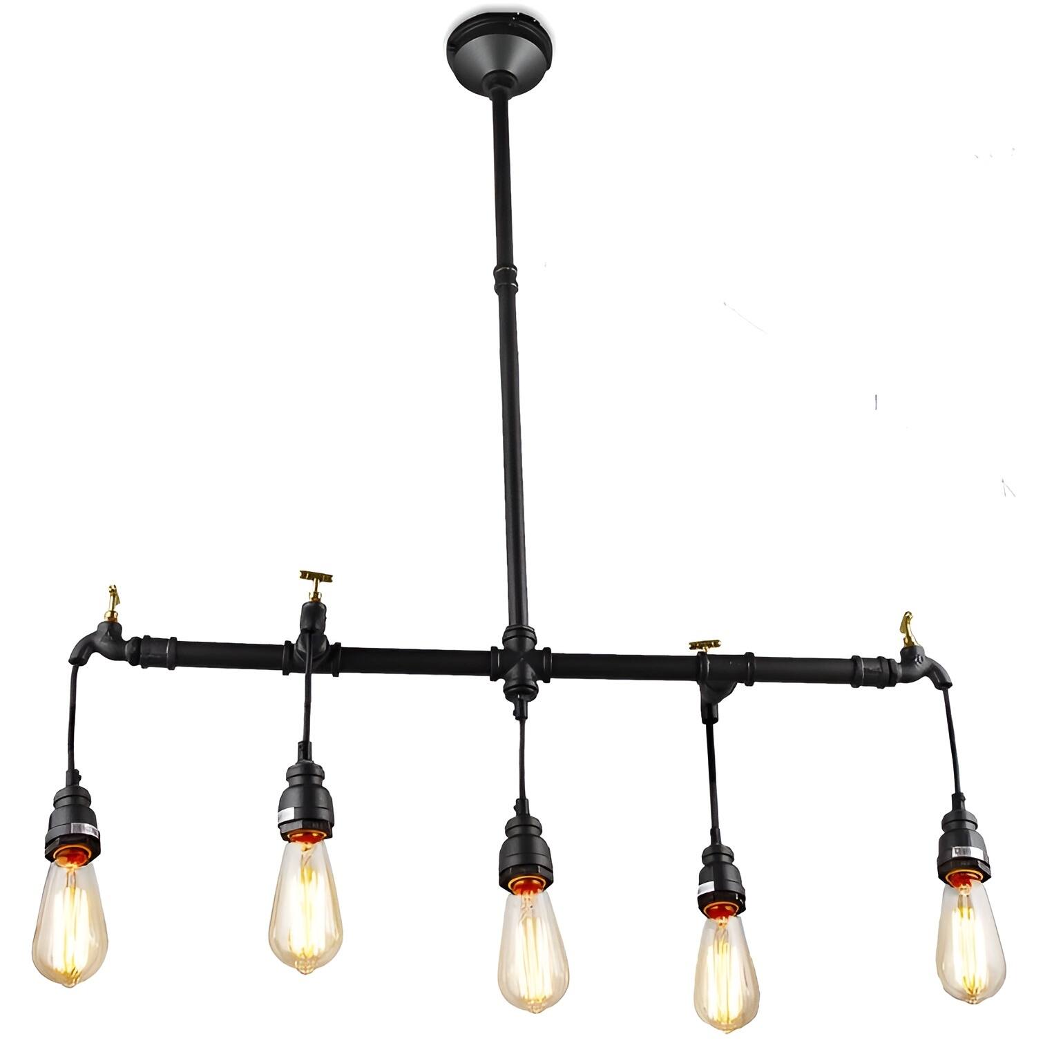 McAleer Industrial Style Lamp, 5Light LED Kitchen Island Unique Retro