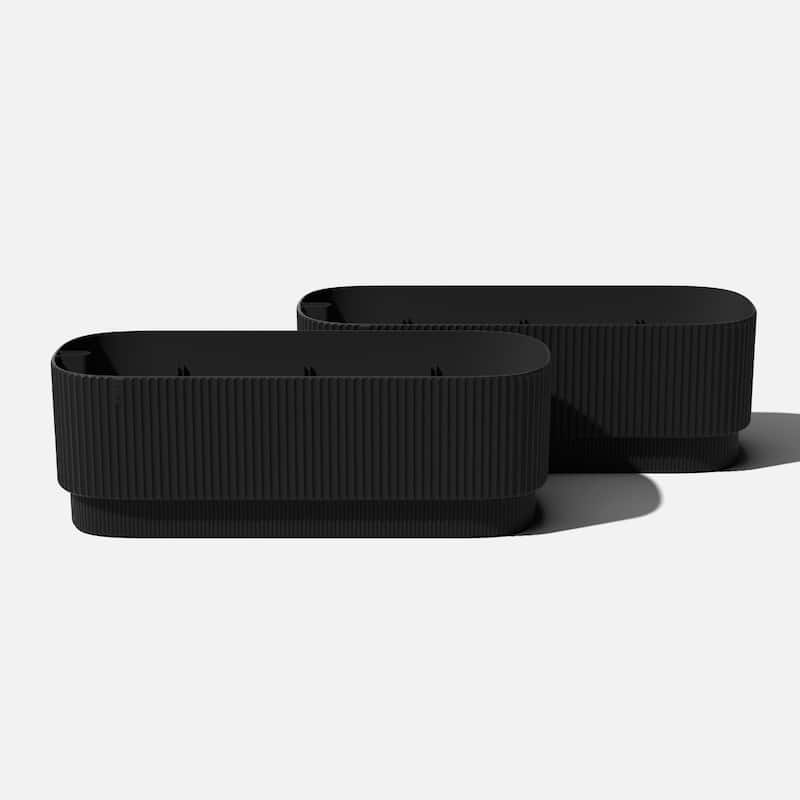 Veradek Demi Series 42'' Self-Watering Plastic Garden Bed - 42 inch - 2 Pack - Black