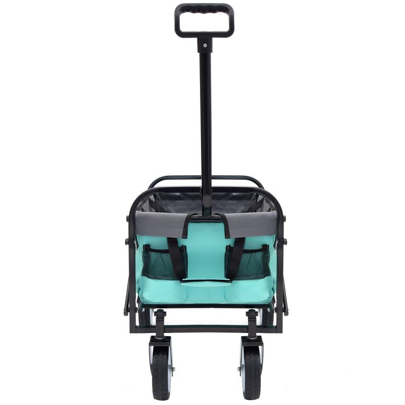 Heavy-Duty Collapsible Wagon with 3-Piece Multi-Use Bag Set - Utility Cart with Liner Covers