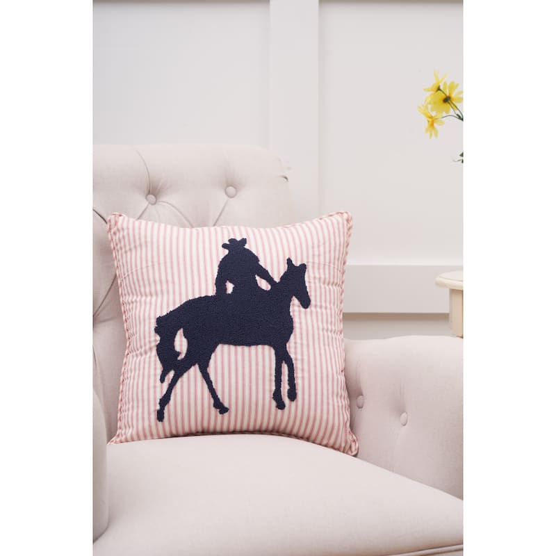 18" x 18" Cowboy Tufted Pillow