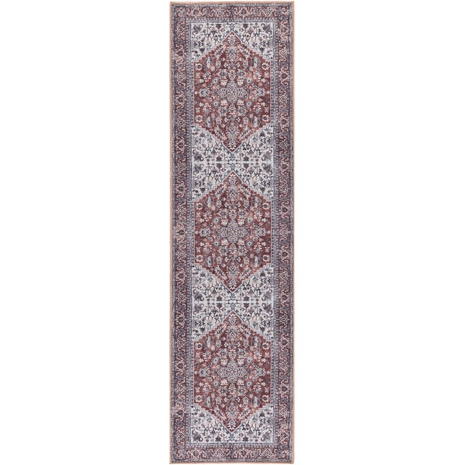 New Concept Washables Vintage Medallion Machine Washable Area Rug