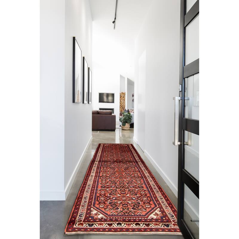 ECARPETGALLERY Hand-knotted Andelz Red Wool Rug - 2' 10" x 9' 10"