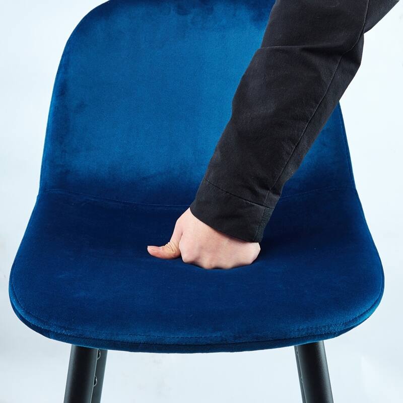 2 Pack Velvet Bar Stools, Counter Height Metal Legs Footrests