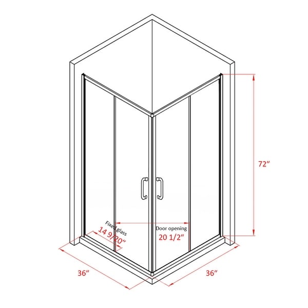 Elegant Corner Entry Enclosure With Sliding Shower Doors 36'' W x