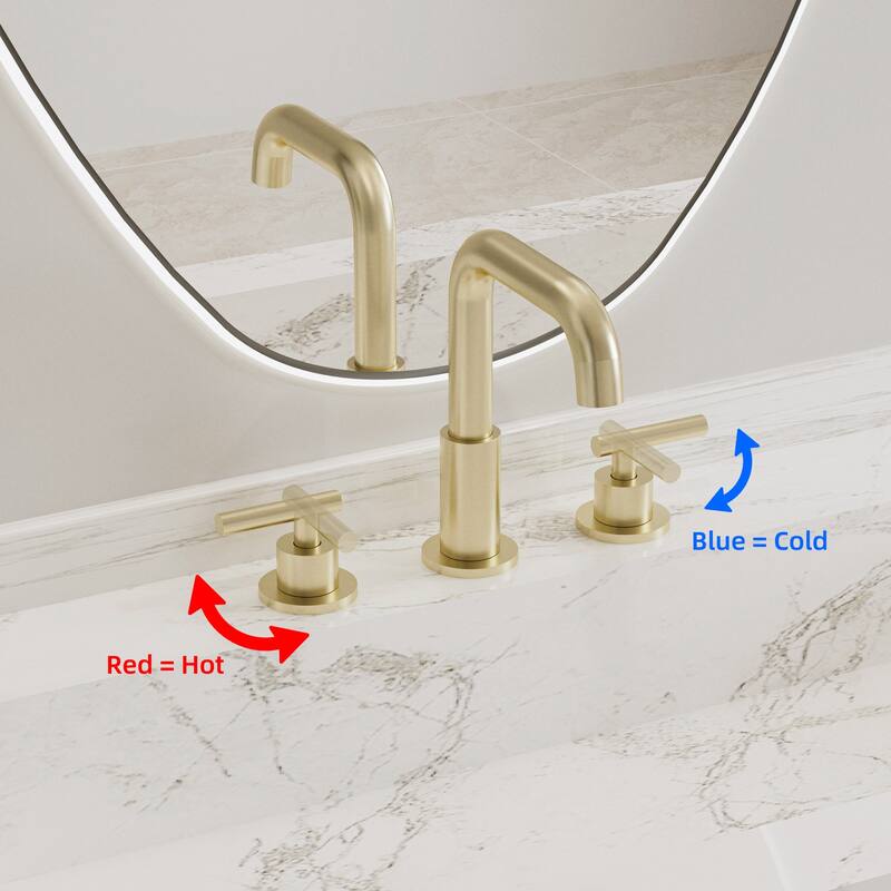 Modland 3-Hole Bathroom Faucet with 360-degree Swivel Spout, CUPC Certified & Leak-Proof, Luxury Brushed Gold