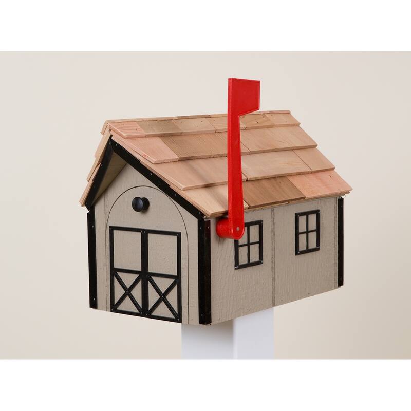 Wooden Mailbox - Clay/Black