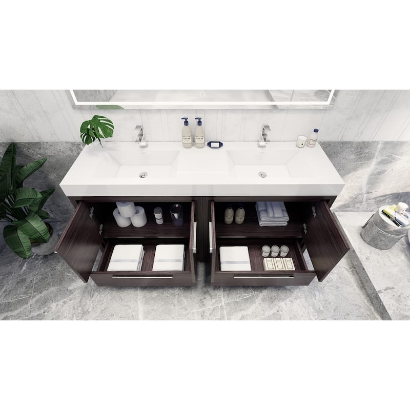 Dove 72'' Freestanding Vanity with Double Reinforced Acrylic Sink
