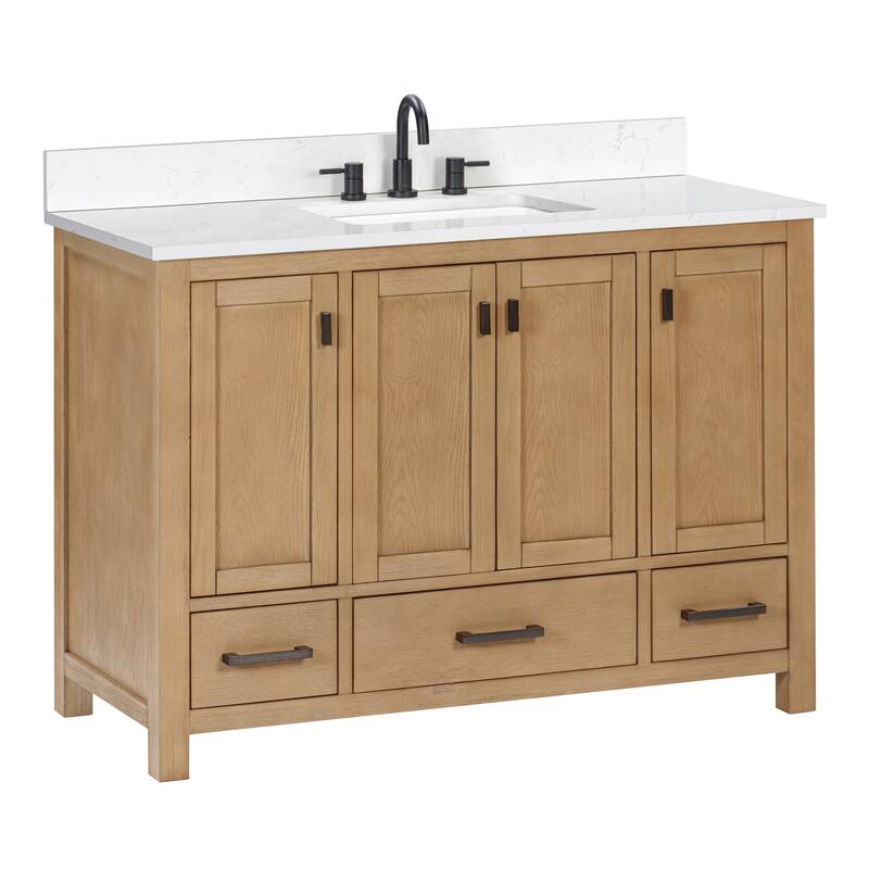 Avanity Modero 48 in. Single Sink Bathroom Vanity with Engineered Stone Top - 49"W x 22"D x 35"H
