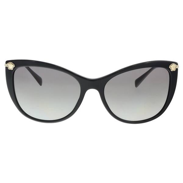 Shop Versace Ve4345b Gb1 11 Black Cat Eye Sunglasses 57 17 140