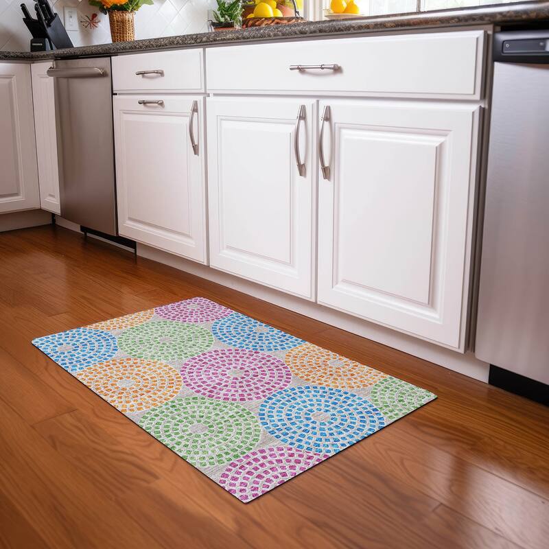 Premium Washable Super Soft Mosaic Colosseum Mayfield Rug - Cream - 1'8" x 2'6"