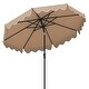 preview thumbnail 1 of 7, Large 9x8 Feet Polyester Fabric Outdoor Patio Umbrella with Wind Vent and Push Button Tilt Crank Handle Brown