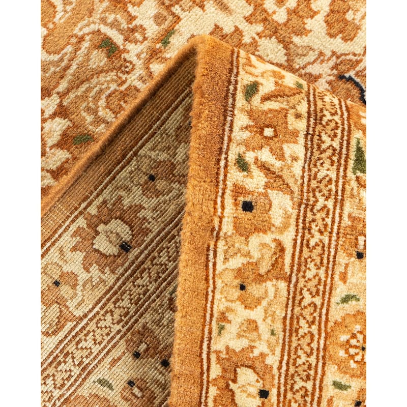 Overton Handknotted Wool Traditional Oriental Brown Area Rug - 6' x 9'