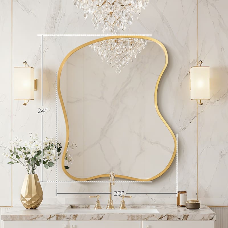 Artistic Aluminum Alloy Framed Decorative Wall Mirror