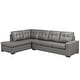 preview thumbnail 18 of 45, Liam Top Grain Leather Tufted Sectional Chaise Sofa Light Grey - Left Facing