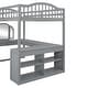 preview thumbnail 15 of 52, Solid Wood Loft Bed w/ U-shaped Storage Desk & Tri-fold Mirror - Full Size
