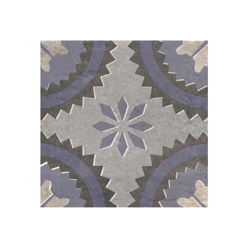 Verity Poppy 8x8 Matte Porcelain Encaustic Tile - Floor, Wall, Backsplash