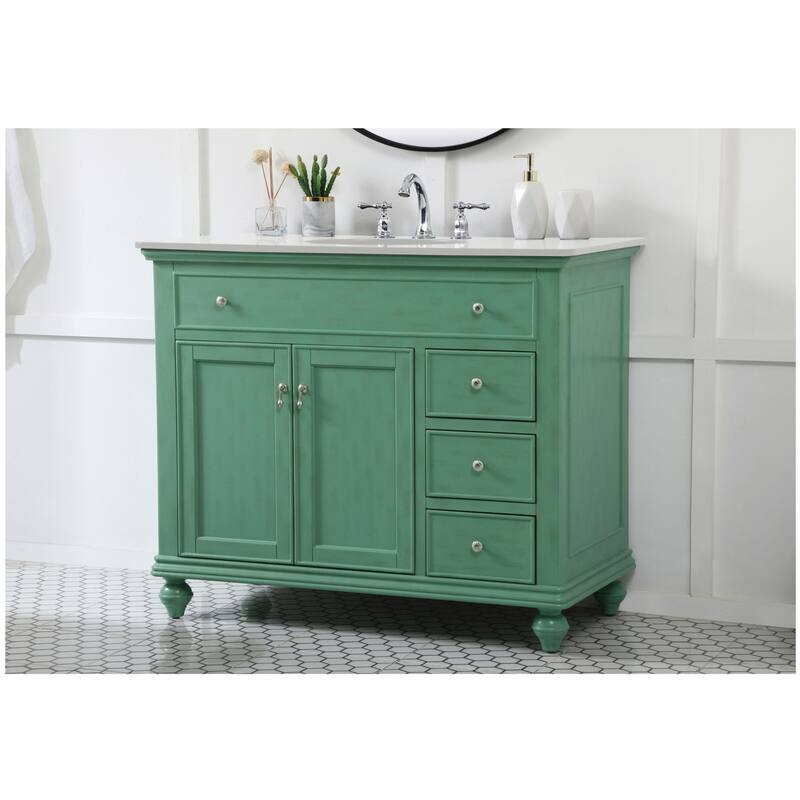 Elegant Lighting VF12342-VW Otto 42" Free Standing Single Basin Vanity