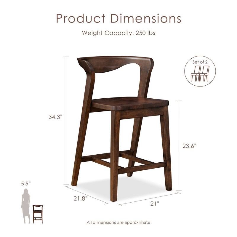Furniture of America Abigail III Mid-Century Modern 5-Piece Walnut 53-inch 2-Leaf Extendable Counter Height Dining Set