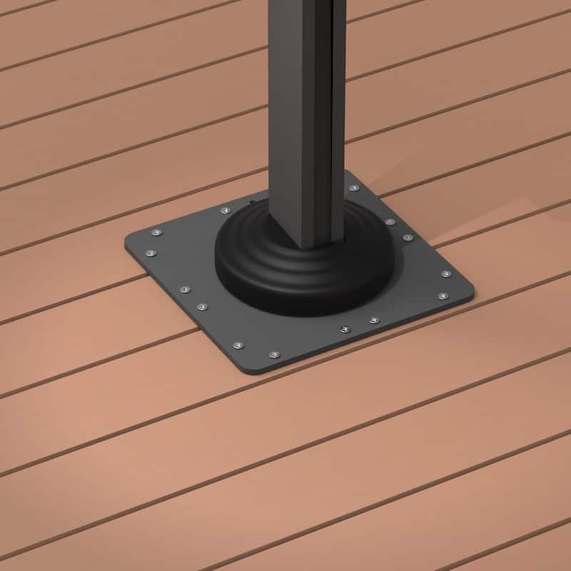 PURPLE LEAF Offset Patio Umbrella Steel Plate Base - 15.75"(L) X 15.75"(W) X 0.39"(THK) - Black