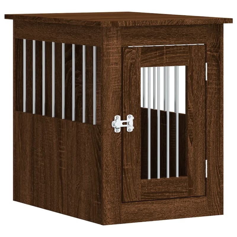 vidaXL Dog Crate with Door Doghouse Puppy Kennel Peg Cage Engineered Wood