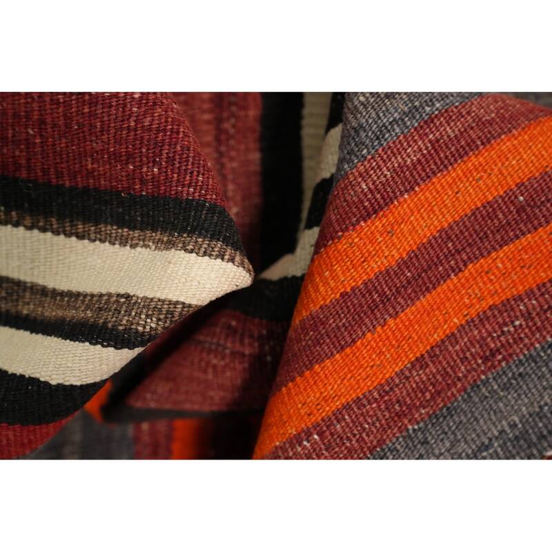 Hand Woven Oriental 100% Wool Carpet Southwestern Geometric Multi-Colored Kilim Area Rug - 9' 0'' X 4' 11''