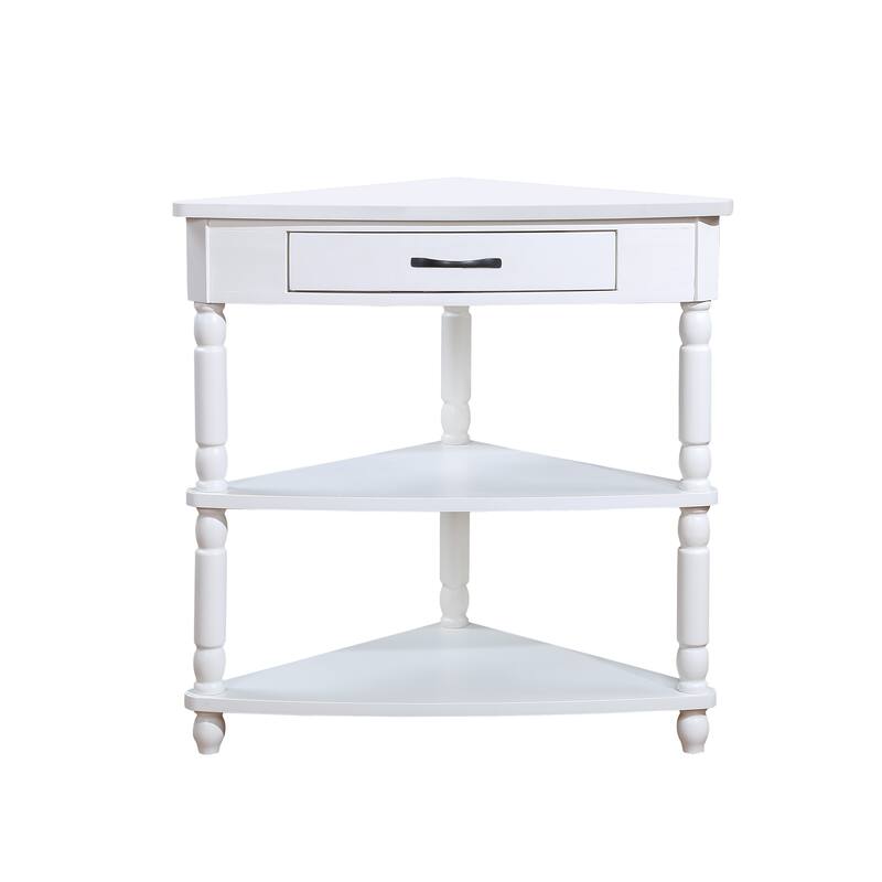33.8'' Small Triangle Corner Table - Milk White