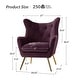 preview thumbnail 66 of 107, Eusebio Tufted Velvet Accent Chair with Wingback, Arms, and Metal Gold Legs for Living Room or Bedroom by HULALA HOME