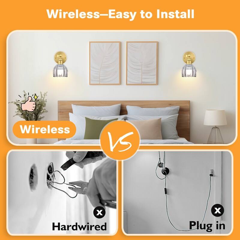 Adjustable Vintage Wall Sconce with Amber Tulip Glass Brass Fixture with Switch Ideal for Bedroom Hallway or Entry