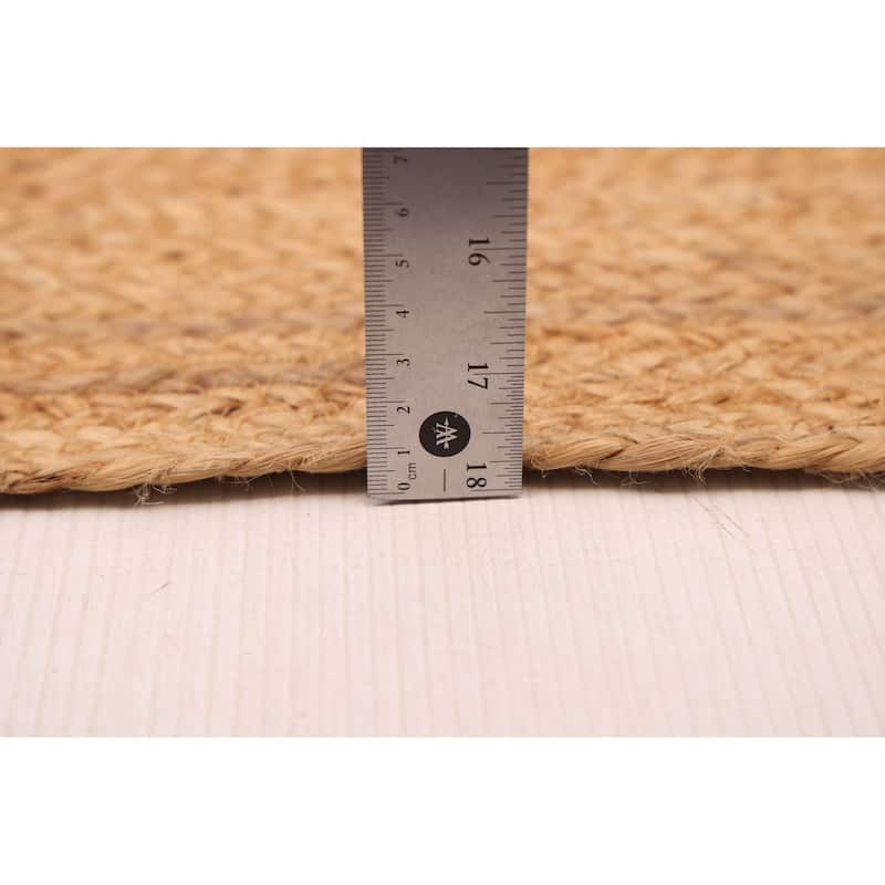 ECARPETGALLERY Braided Weave Palas Denizli Tan Jute Rug - 5'4 x 7'4