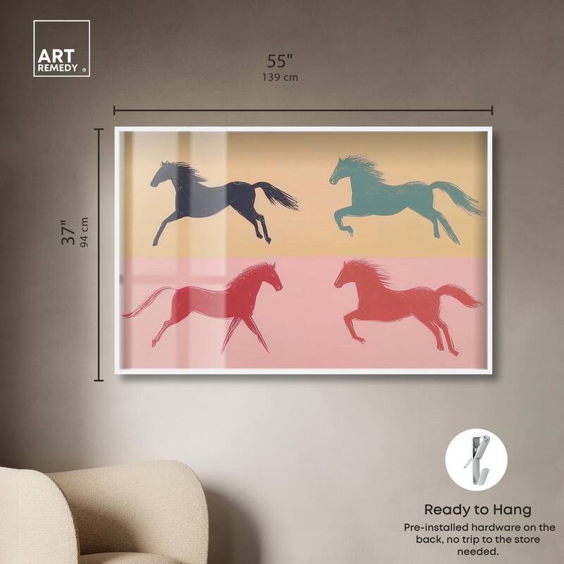 Galloping Quartet Shadowbox by Art Remedy