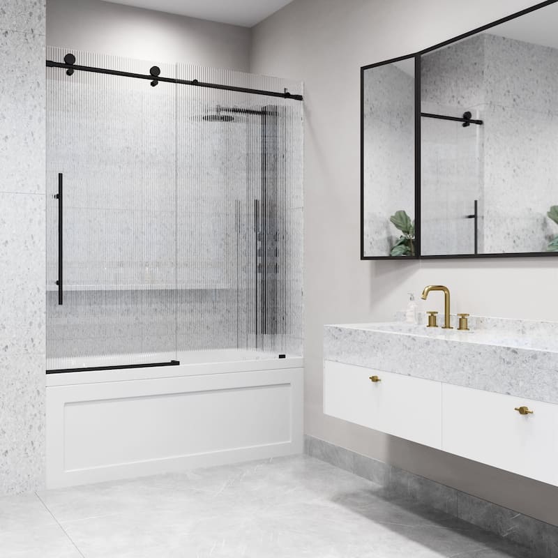 Vigo VG6021FL6066L Elan E-Class 66" High x 60" Wide Sliding Frameless