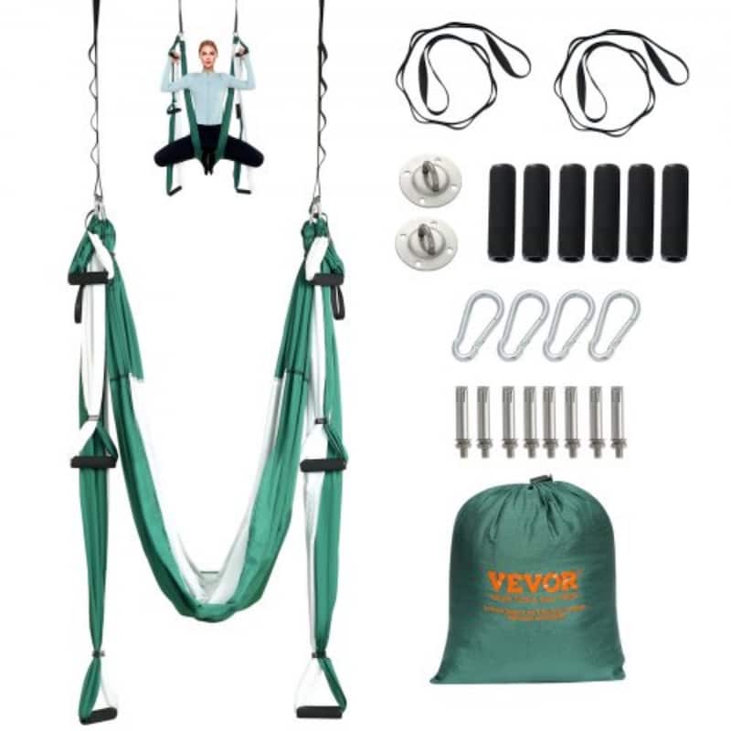Yoga Hammock Swing for Inversion, Aerial Sling Kit with Mount Hooks - 2.73 x 1.64 yards - 2.73 x 1.64 yards