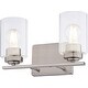 preview thumbnail 1 of 9, Vaxcel Lighting W0526 Park Ridge 2 Light 13" Wide Vanity Light Satin Nickel