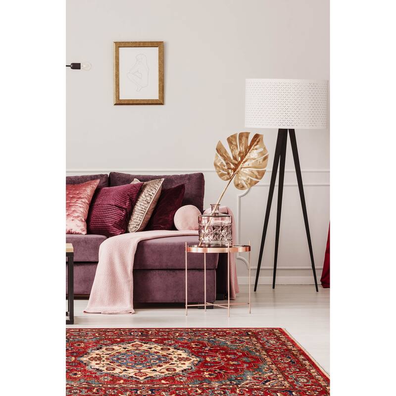 ECARPETGALLERY Hand-knotted Aryana Red Wool Rug - 5'10 x 8'0