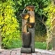 preview thumbnail 2 of 11, 40-inch Outdoor Faux Stone Waterfall Fountain with LED Lights