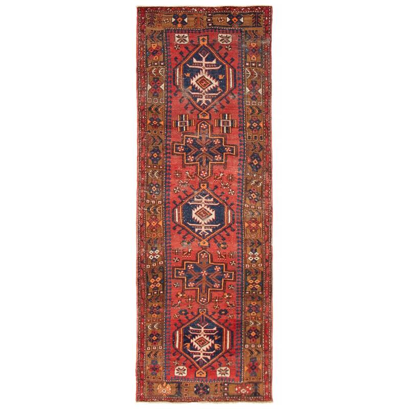 ECARPETGALLERY Hand-knotted Konya Anatolian Red Wool Rug - 3'8 x 10'8 - Red - 3'8 x 10'8
