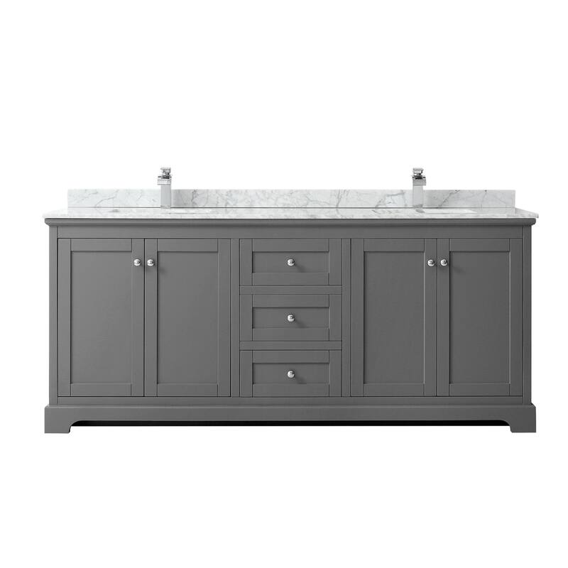 Wyndham Collection Avery 80" Free Standing Double Basin Vanity Set