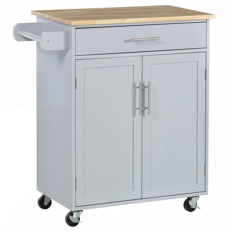 Kitchen Island Cart with Towel Rack
