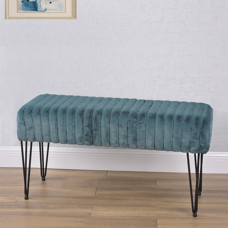 Serenta SuperMink Fauxfur Ottoman Bench