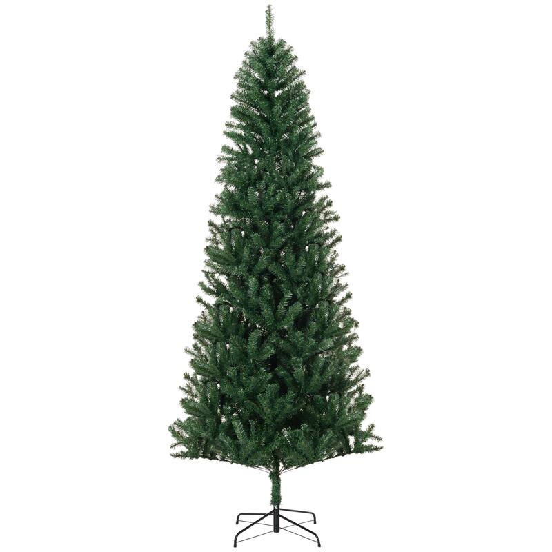8FT Tall Unlit Slim Pencil Douglas Fir Artificial Christmas Tree with 1168 Realistic Branch Tips - Green - 8 Foot