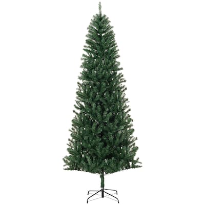 8FT Tall Unlit Slim Pencil Douglas Fir Artificial Christmas Tree with 1168 Realistic Branch Tips