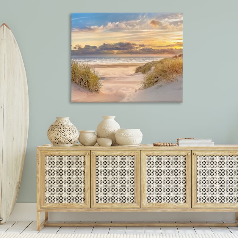 Stupell Serene Beach Between Dunes Canvas Wall Art Design By Mike Calascibetta