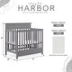 preview thumbnail 2 of 5, Dream On Harbor 4-in-1 Convertible Mini Crib Steel Grey